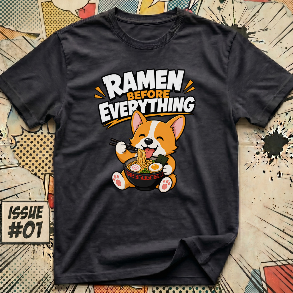 Ramen Before Everything Corgi T-Shirt