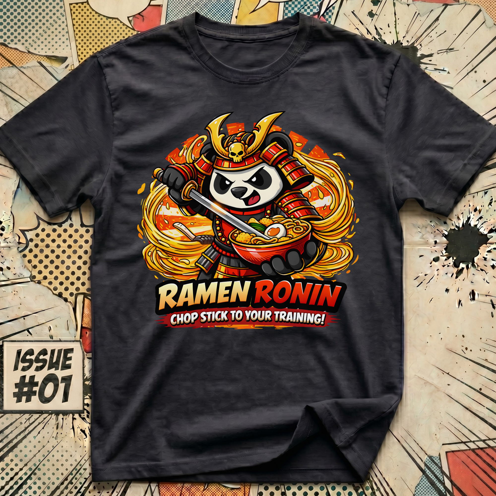 Ramen Ronin Panda - Chop Stick to your Training T-Shirt
