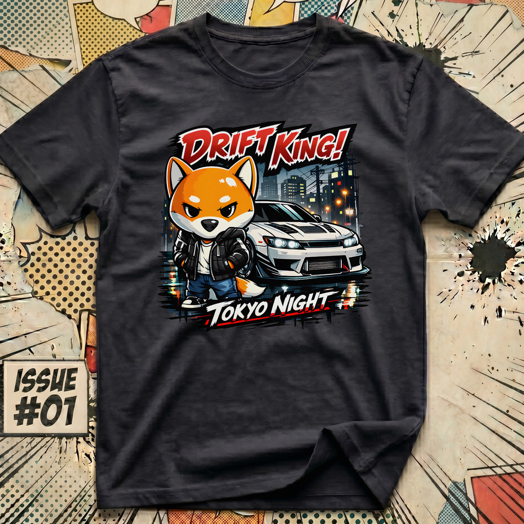 Shiba Drift King! Tokyo Night T-Shirt