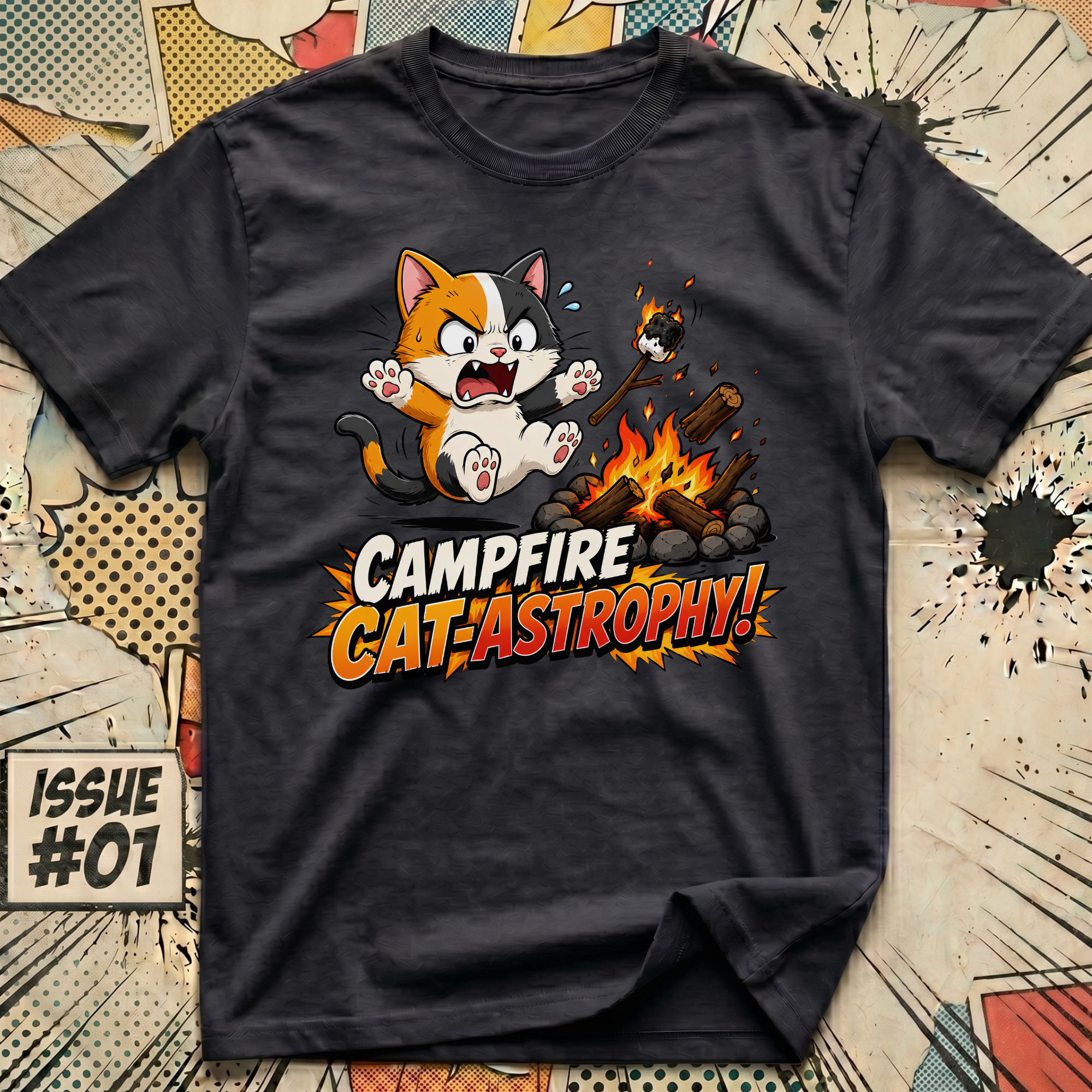 Campfire Cat-Astrophy! T-Shirt
