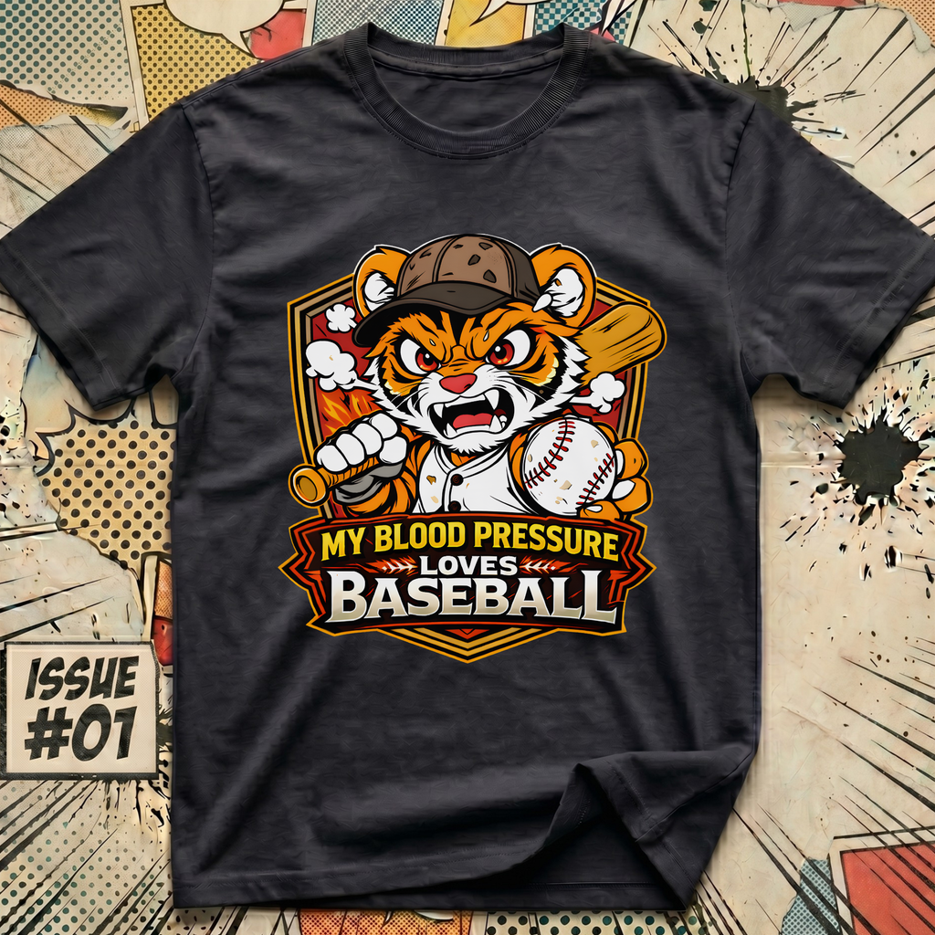 My Blood Pressure Loves Baseball Tiger T-Shirt
