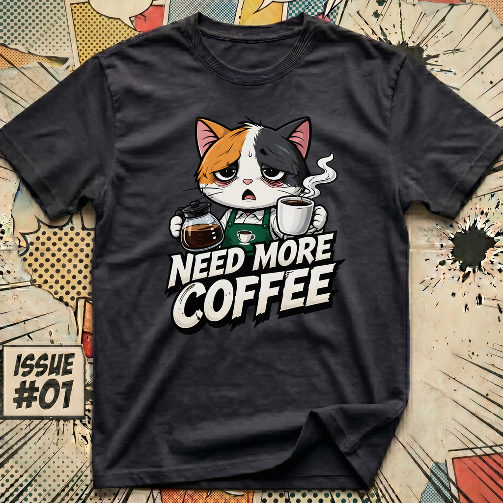 Need More Coffee Cat T-Shirt