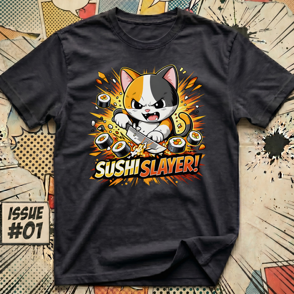 Sushi Slayer Cat T-Shirt