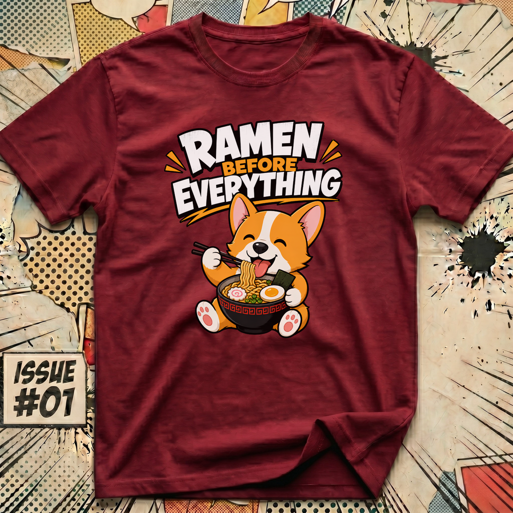Ramen Before Everything Corgi T-Shirt