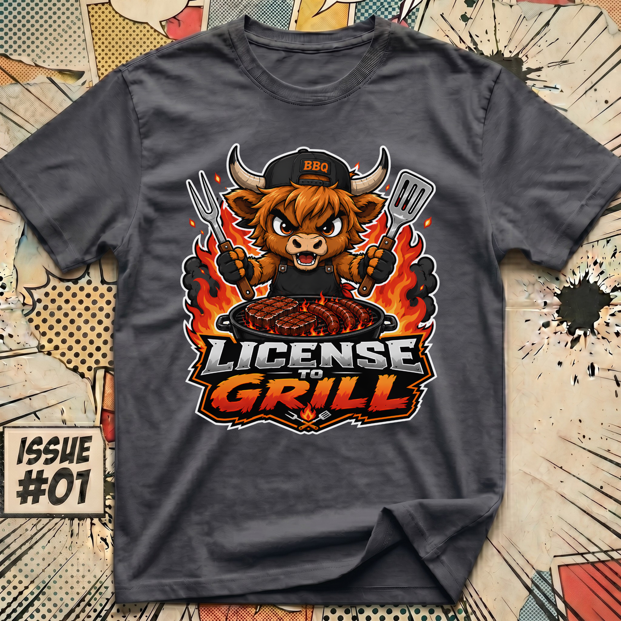 License to Grill Highland Cow T-Shirt