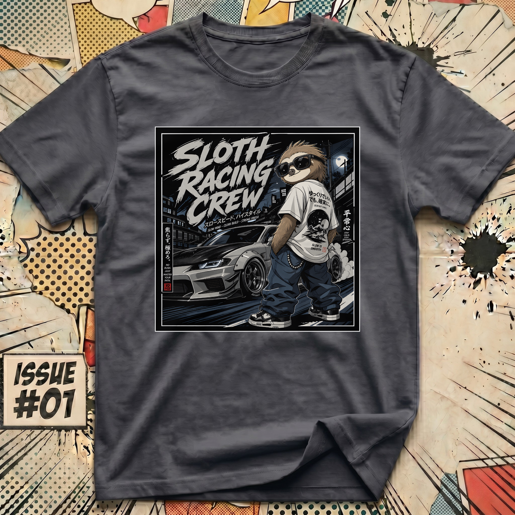 Sloth Racing Crew T-Shirt