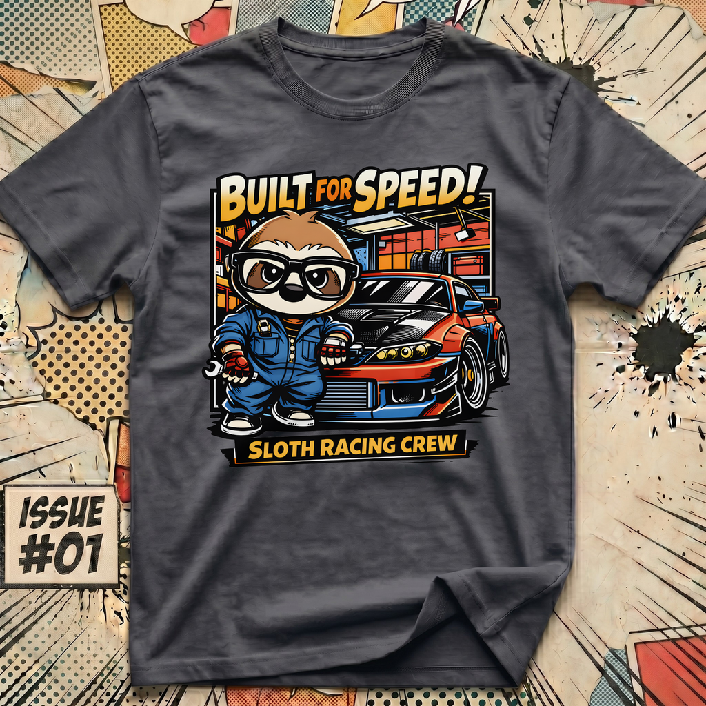 Built for Speed Sloth Racing Crew T-Shirt