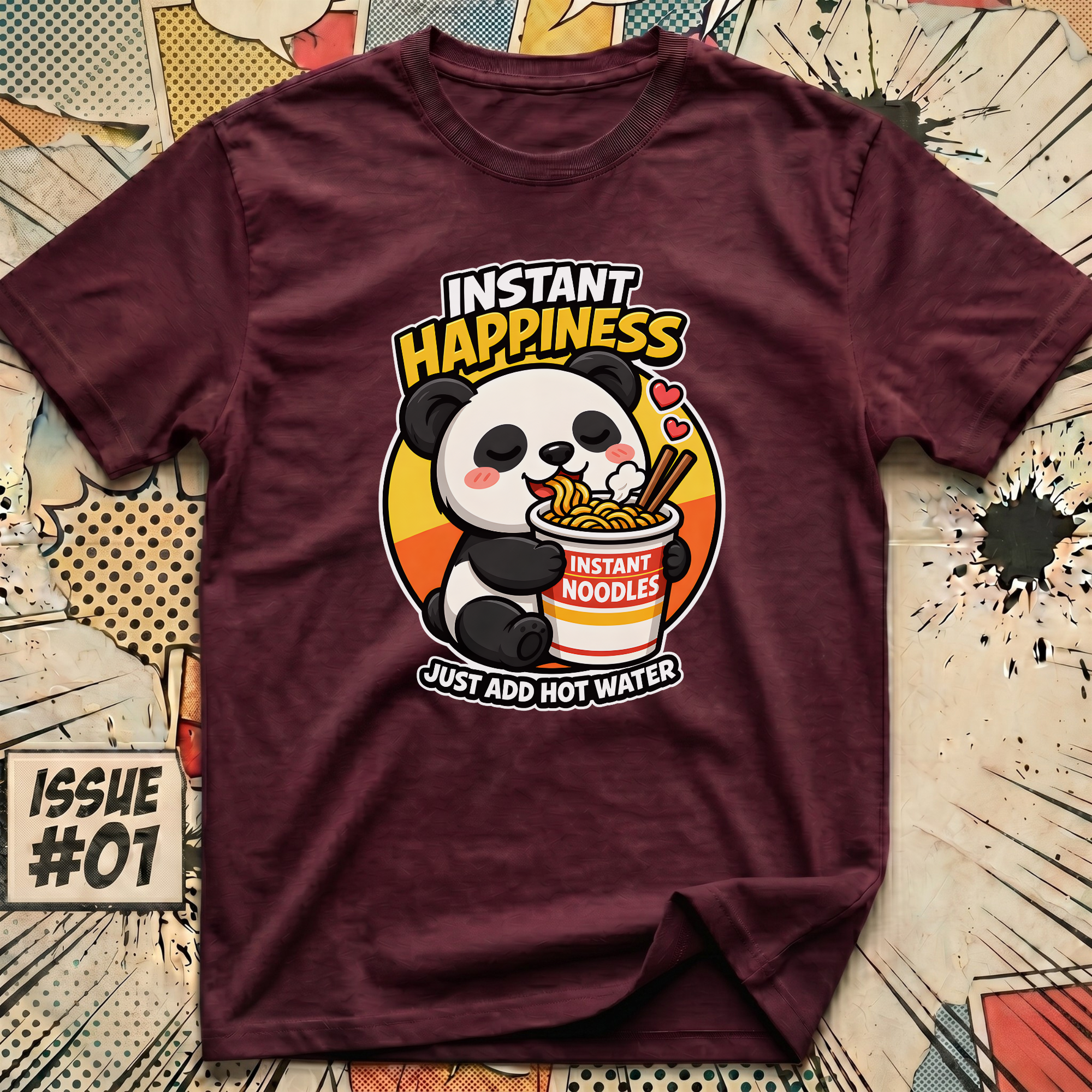 Instant Happiness Panda - Just Add Hot Water T-Shirt