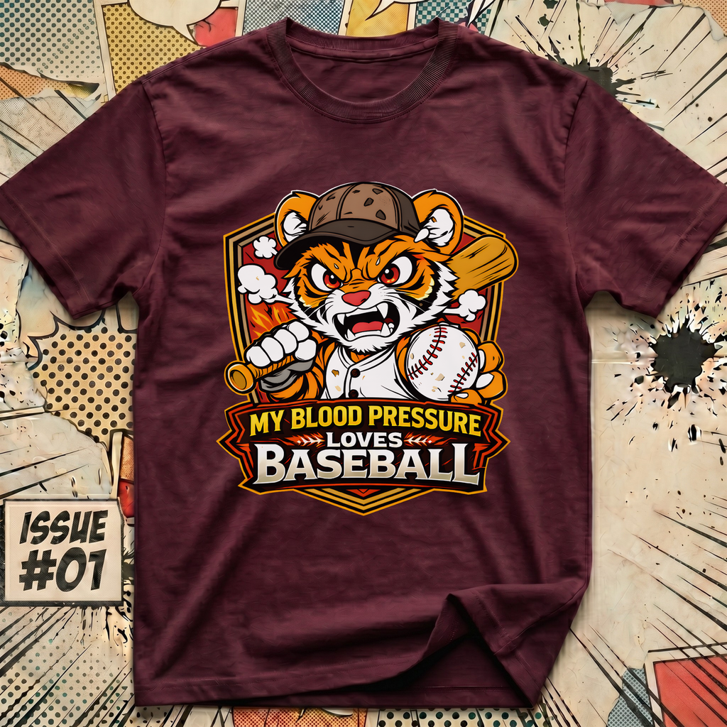 My Blood Pressure Loves Baseball Tiger T-Shirt