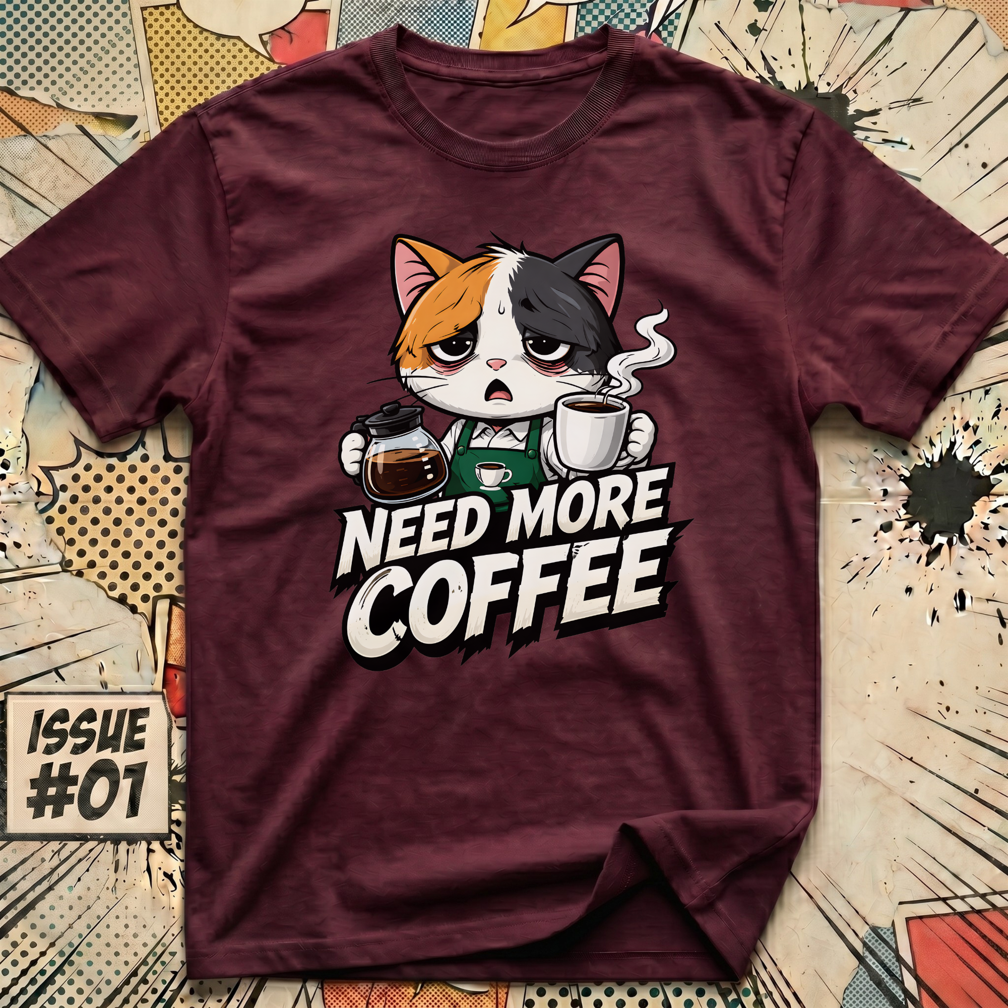 Need More Coffee Cat T-Shirt