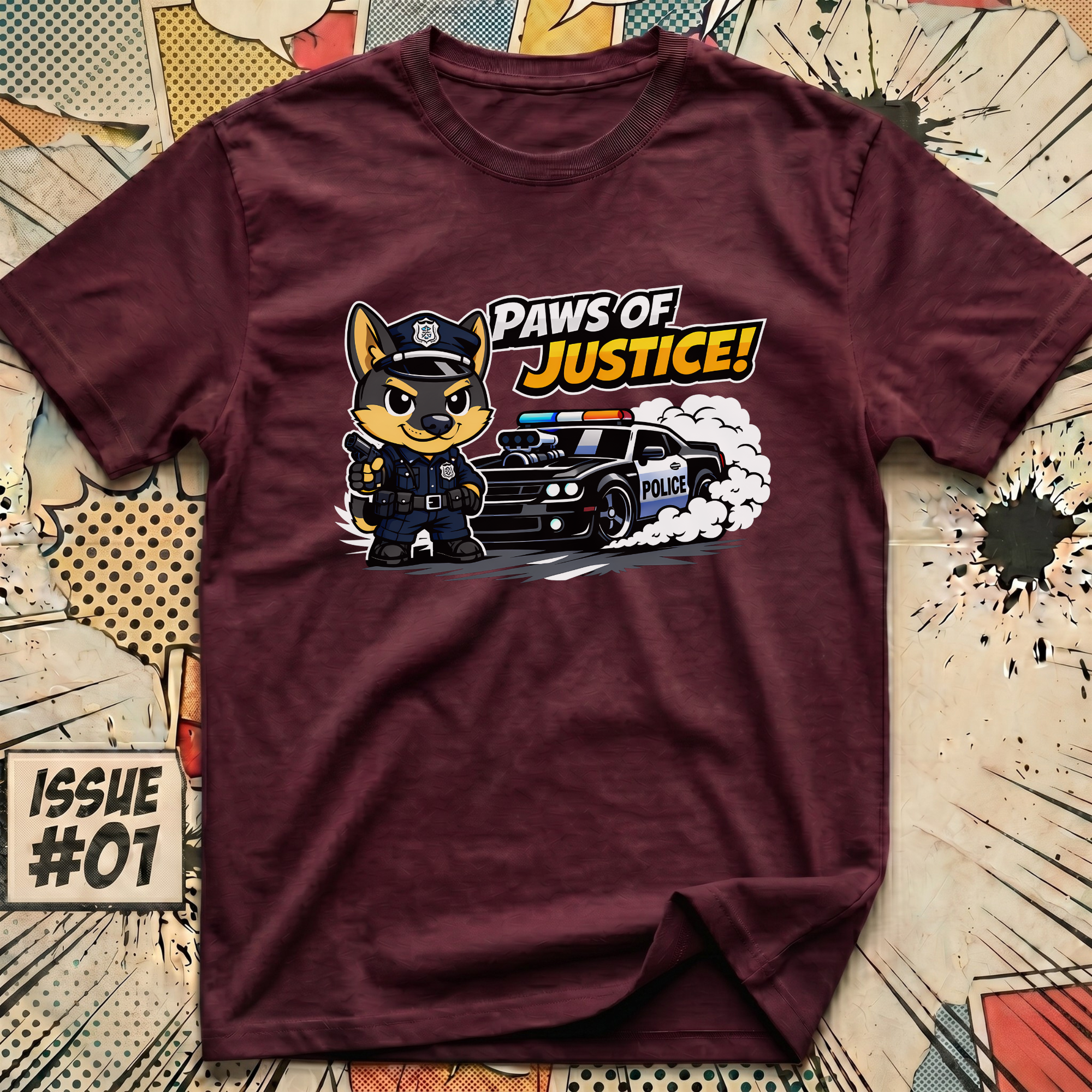 Paws of Justice Dog Cop T-Shirt