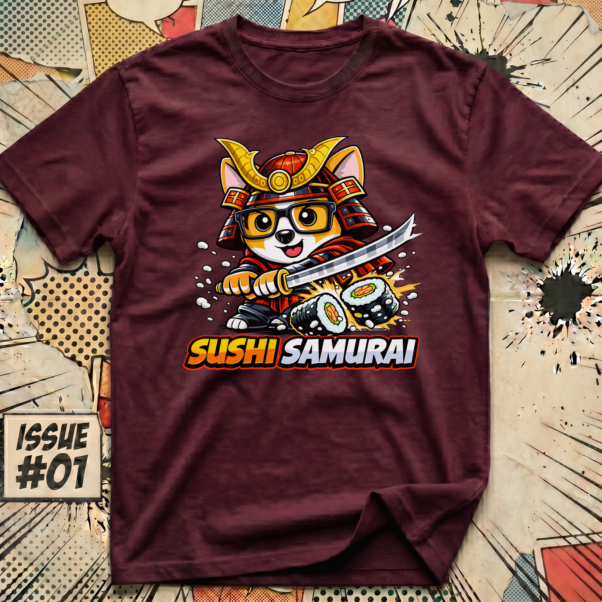 Sushi Samurai Dog T-Shirt