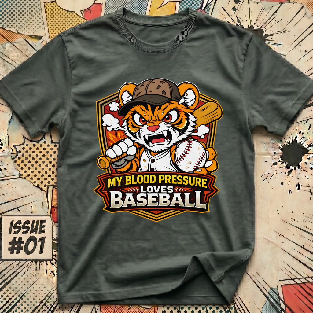 My Blood Pressure Loves Baseball Tiger T-Shirt