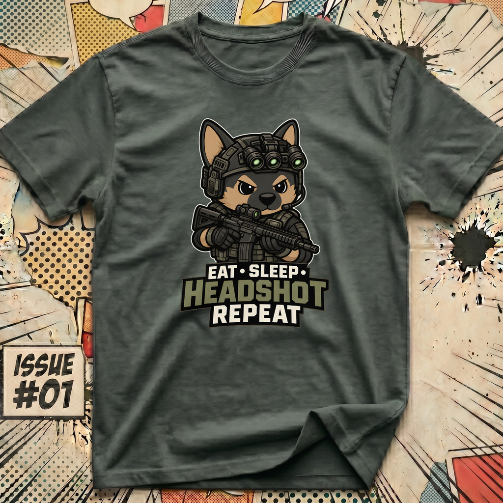 Eat - Sleep - Headshot - Repeat FPS Dog T-Shirt