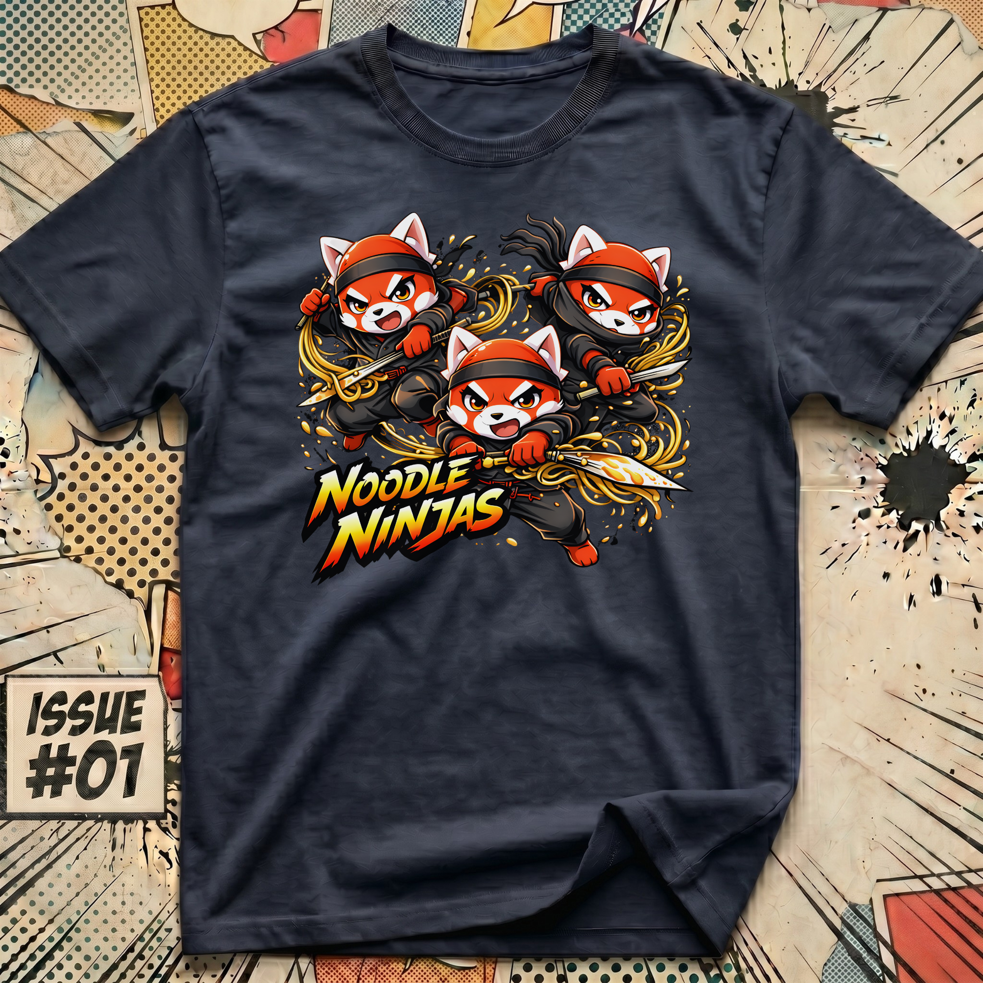 3 Red Panda Noodle Ninjas T-Shirt