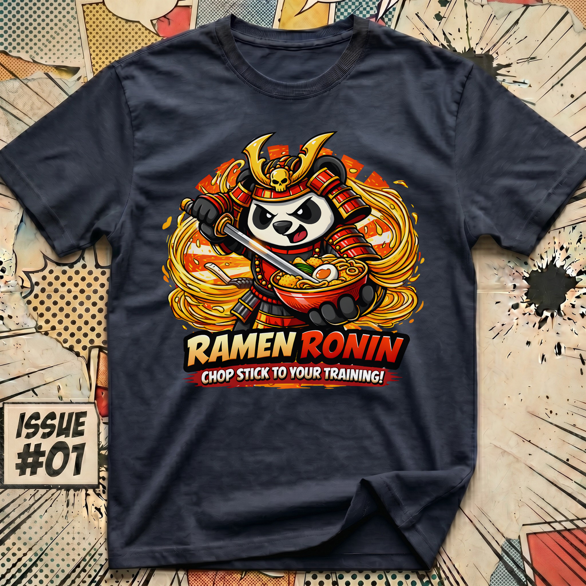 Ramen Ronin Panda - Chop Stick to your Training T-Shirt