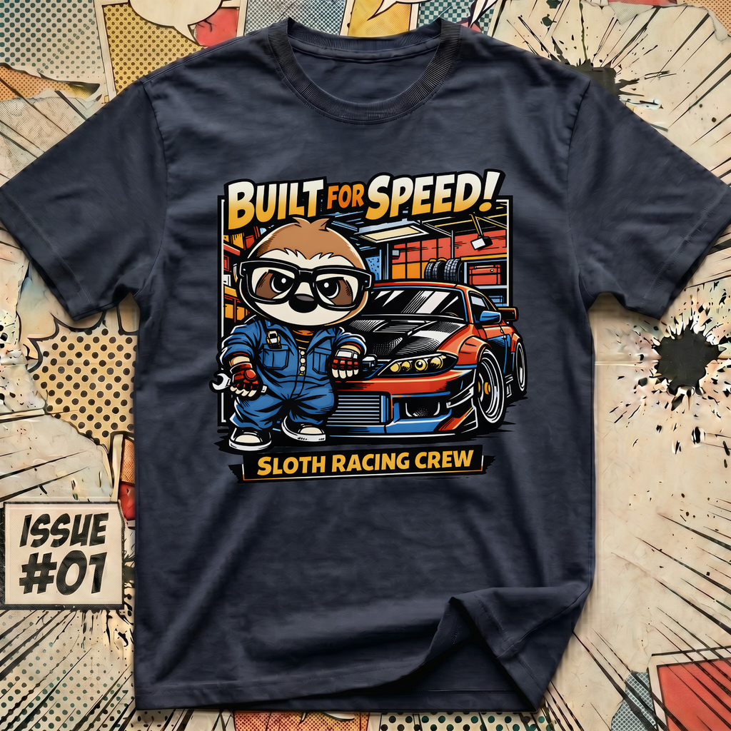 Built for Speed Sloth Racing Crew T-Shirt