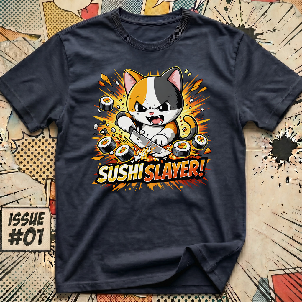 Sushi Slayer Cat T-Shirt