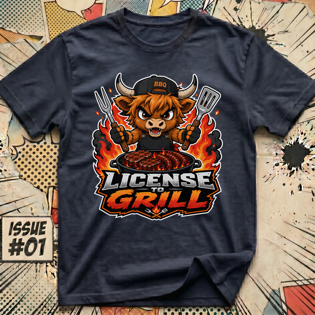 License to Grill Highland Cow T-Shirt