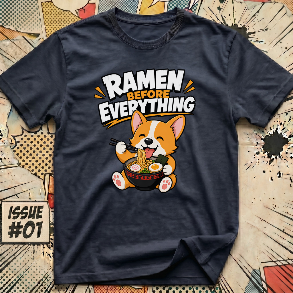 Ramen Before Everything Corgi T-Shirt