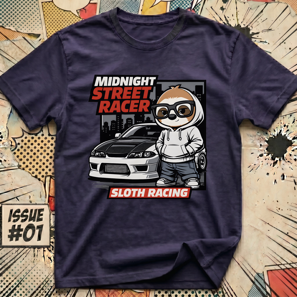 Midnight Street Racer - Sloth Racing T-Shirt