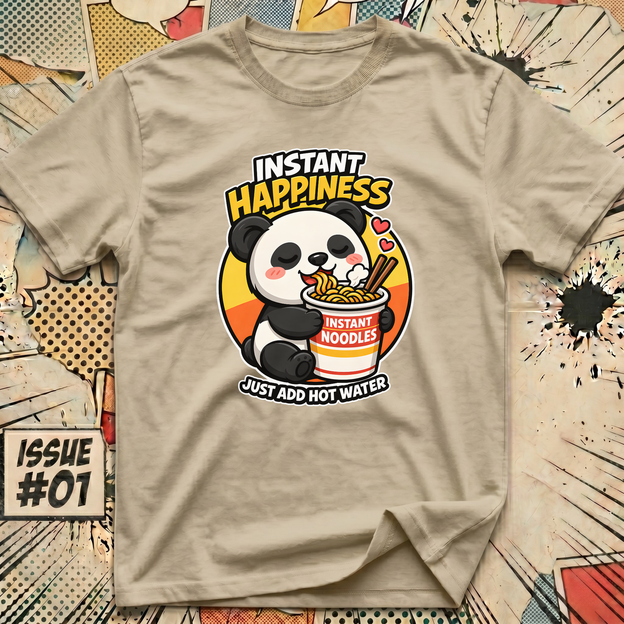 Instant Happiness Panda - Just Add Hot Water T-Shirt