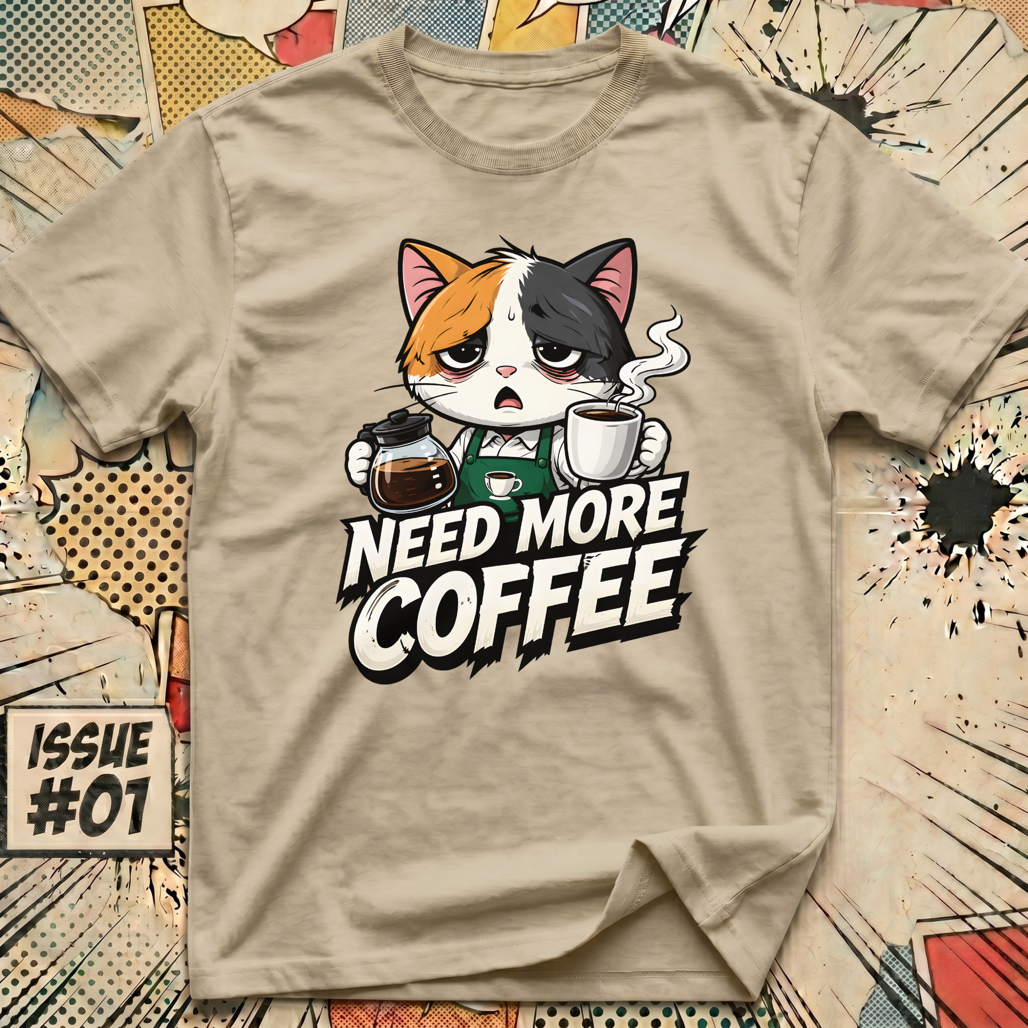 Need More Coffee Cat T-Shirt