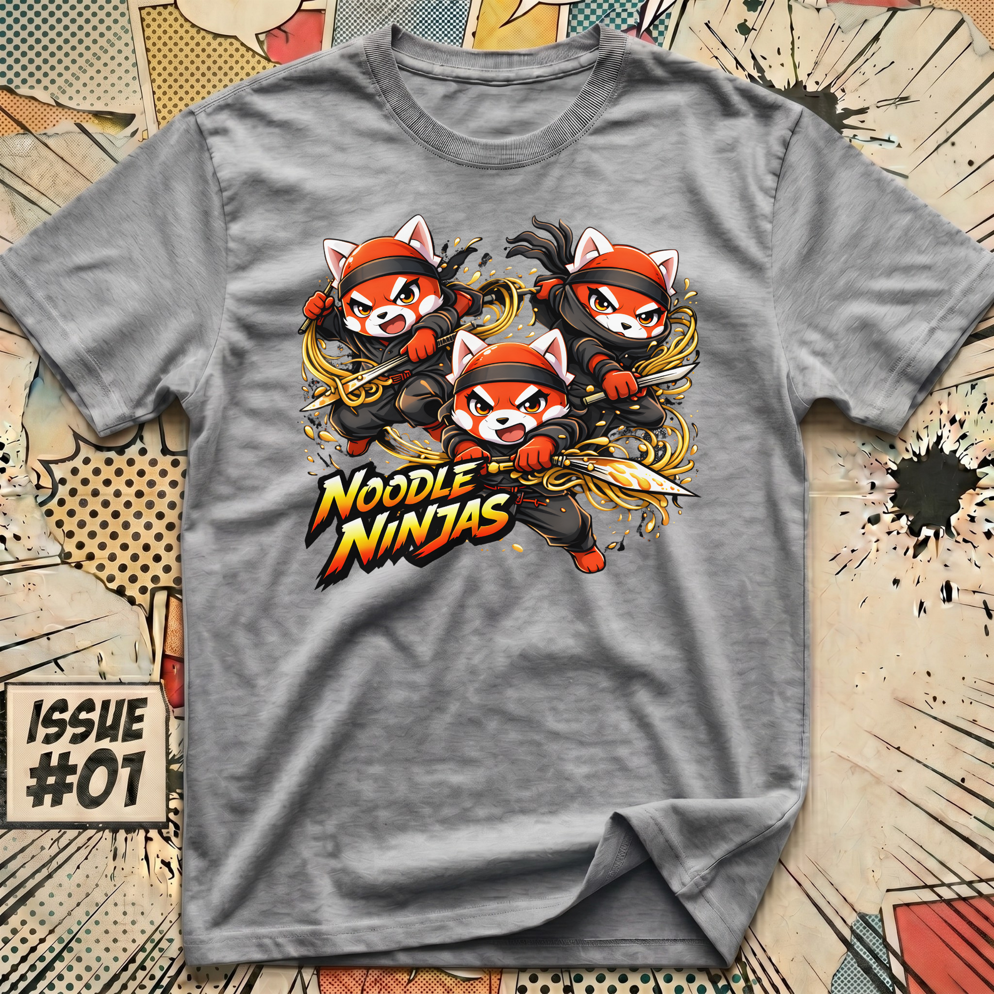 3 Red Panda Noodle Ninjas T-Shirt