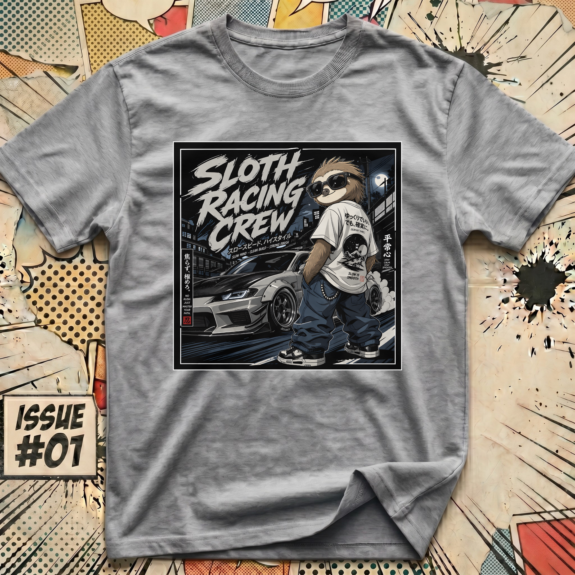 Sloth Racing Crew T-Shirt