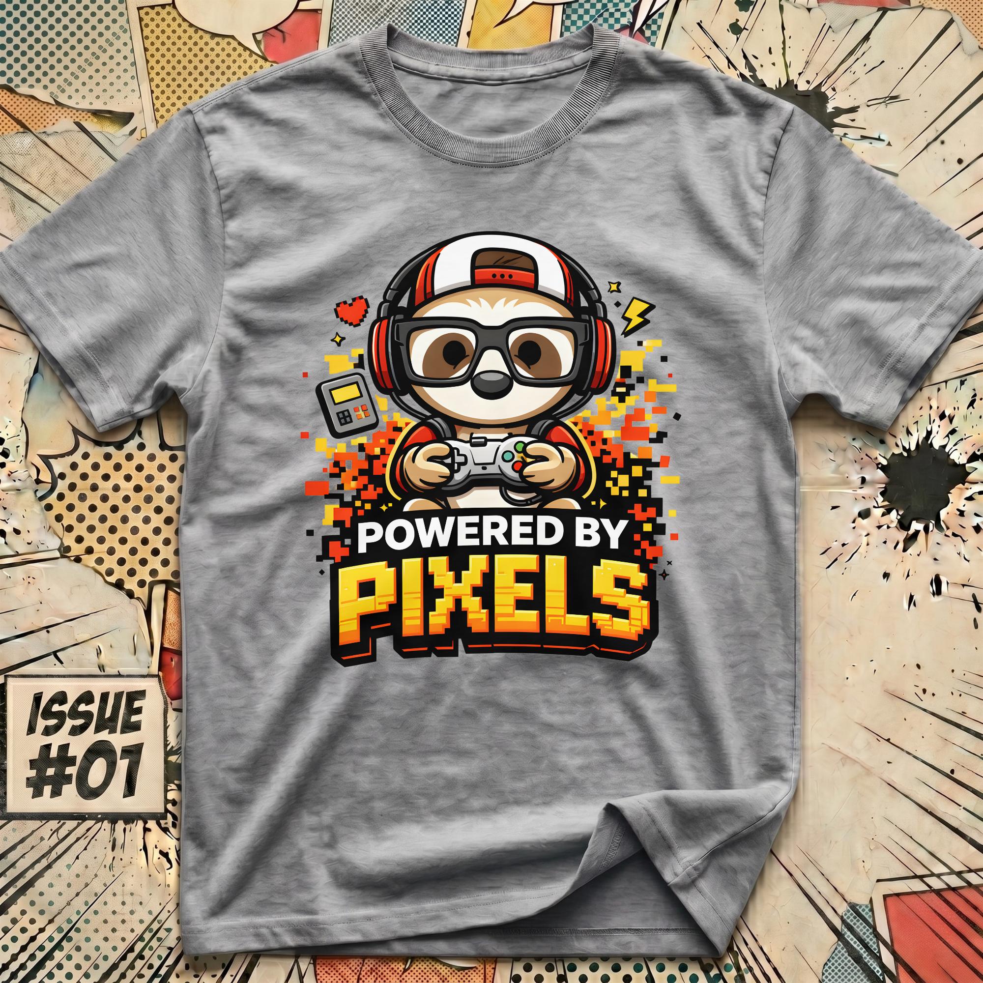 Sloth Powered By Pixels T-Shirt