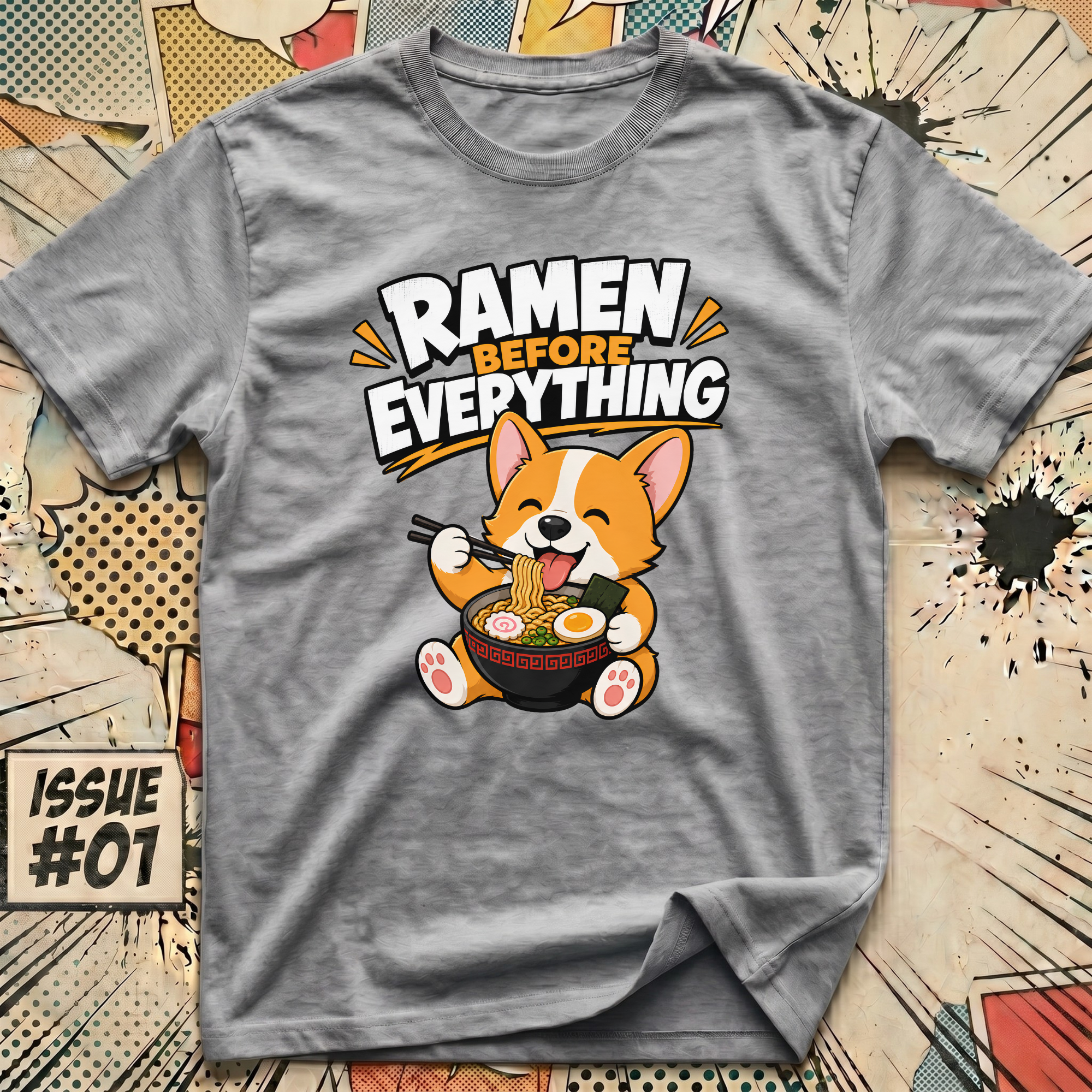 Ramen Before Everything Corgi T-Shirt