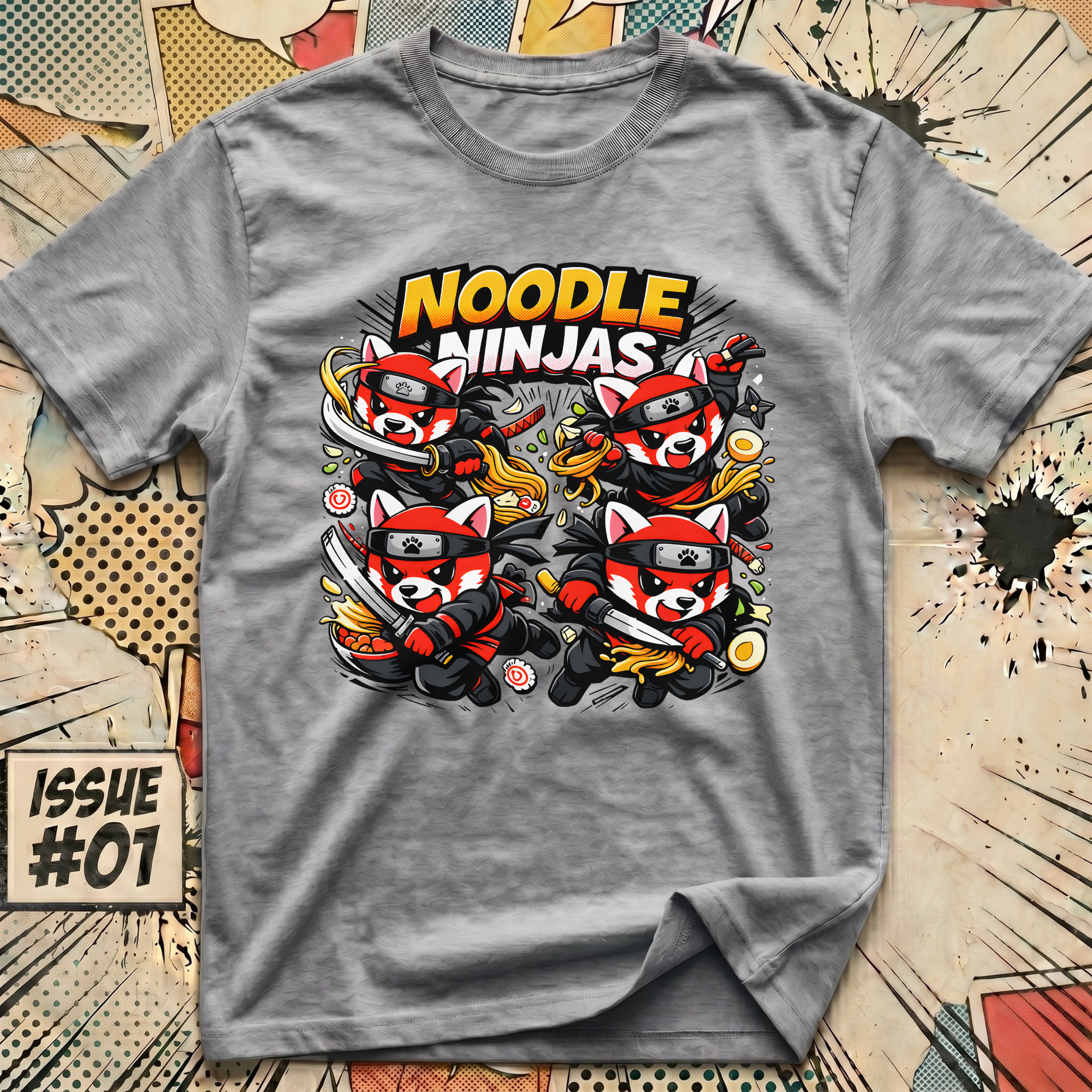 4 Red Panda Noodle Ninjas T-Shirt