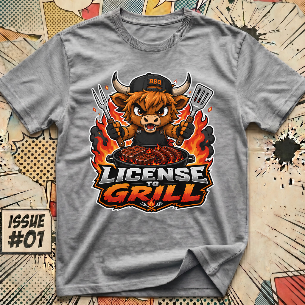 License to Grill Highland Cow T-Shirt