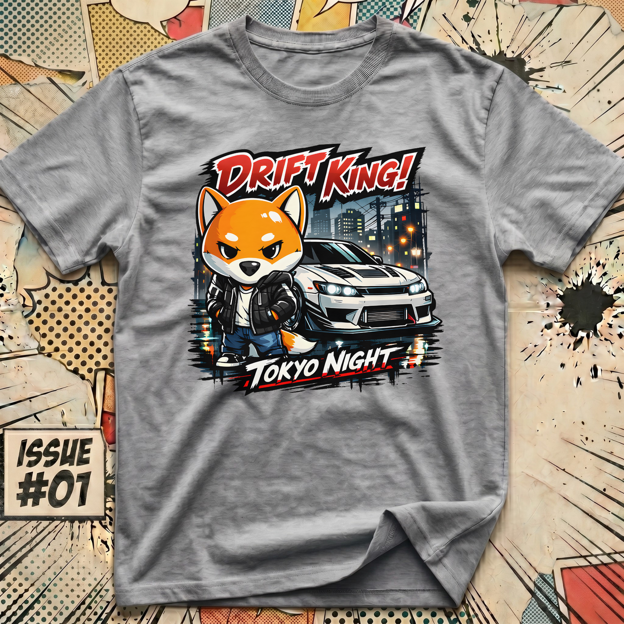 Shiba Drift King! Tokyo Night T-Shirt