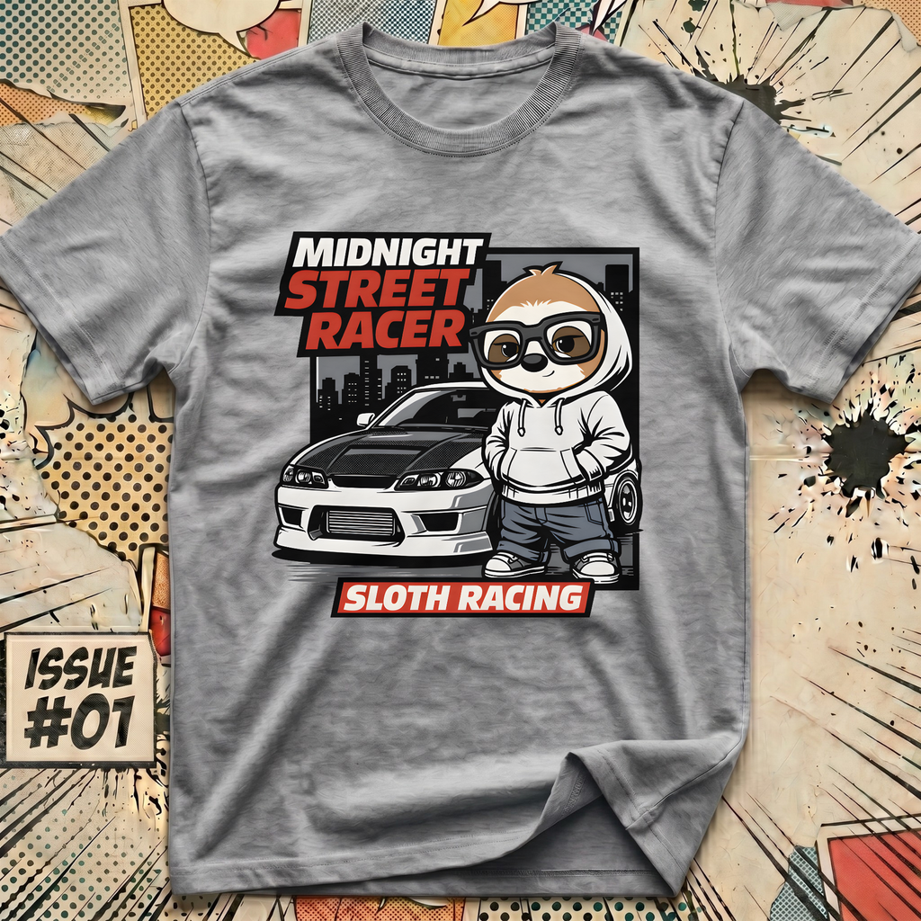 Midnight Street Racer - Sloth Racing T-Shirt