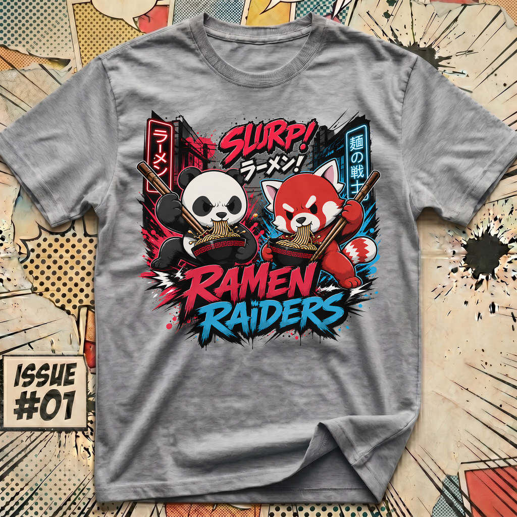 Red Panda and Panda Ramen Raiders T-Shirt