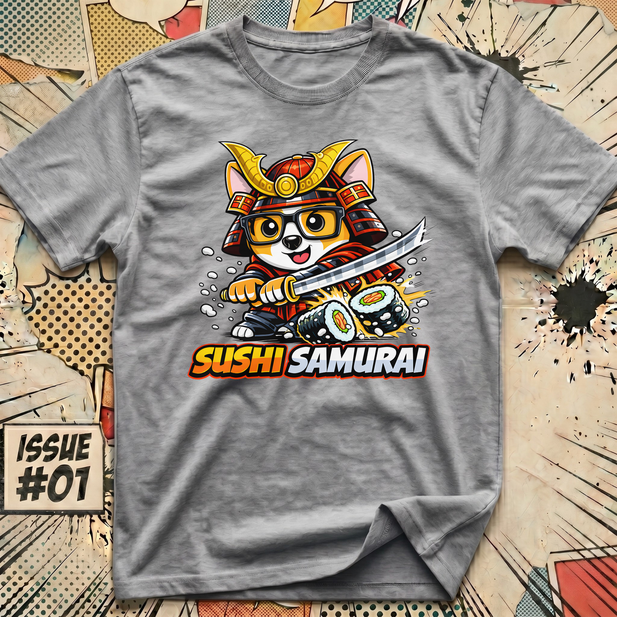 Sushi Samurai Dog T-Shirt