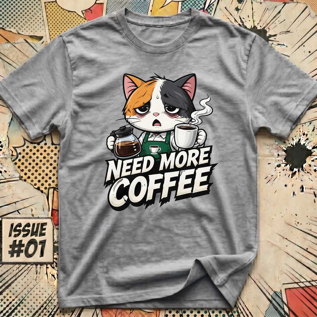 Need More Coffee Cat T-Shirt
