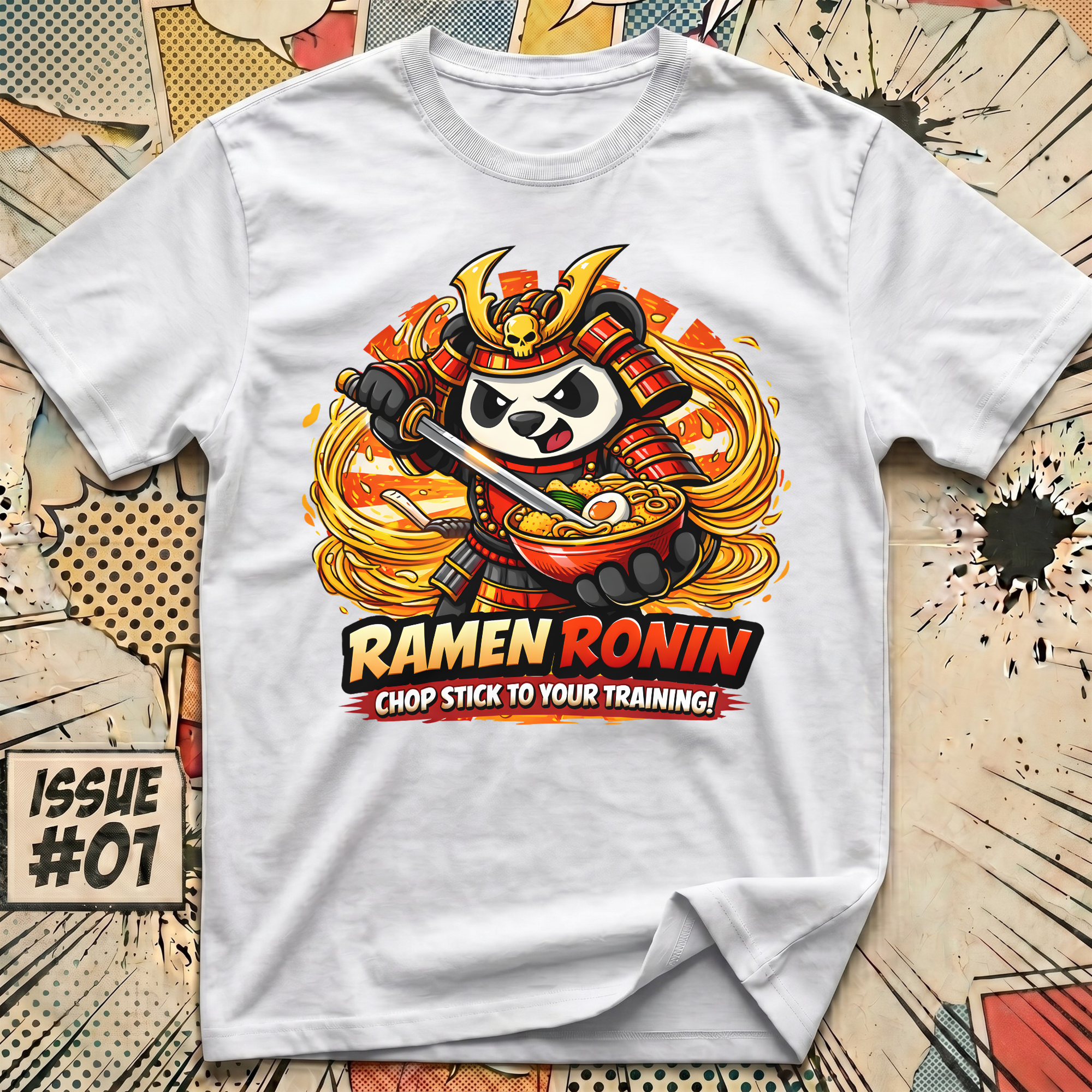 Ramen Ronin Panda - Chop Stick to your Training T-Shirt