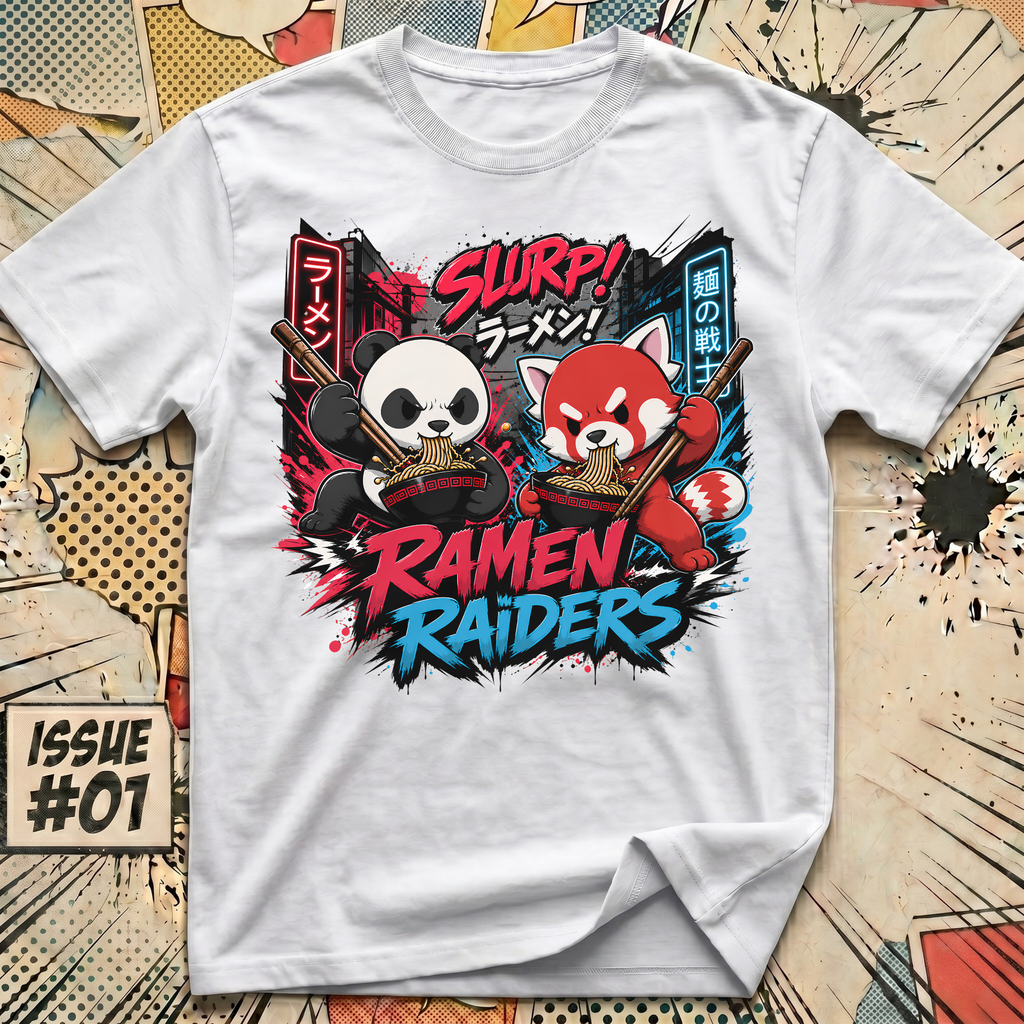 Red Panda and Panda Ramen Raiders T-Shirt