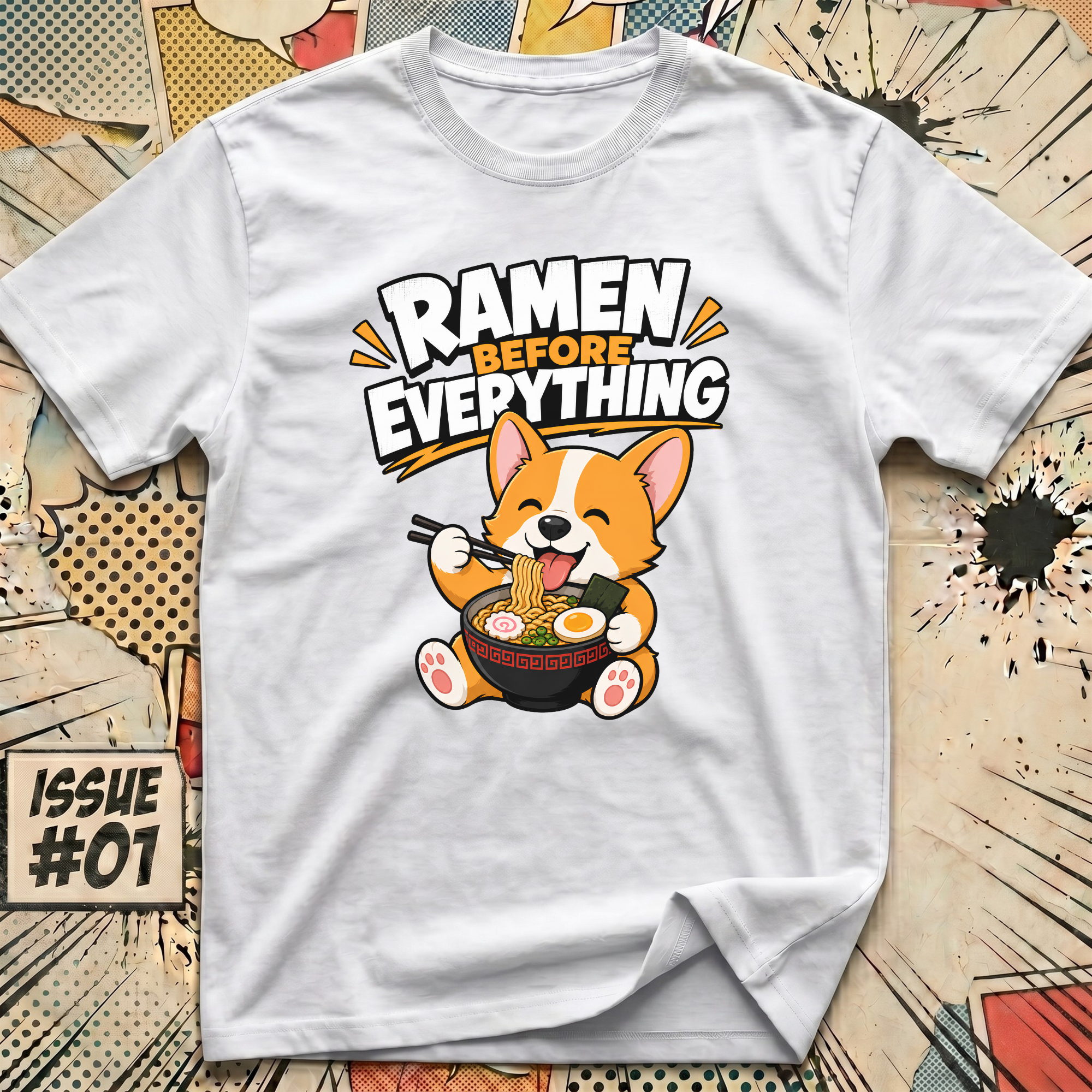 Ramen Before Everything Corgi T-Shirt