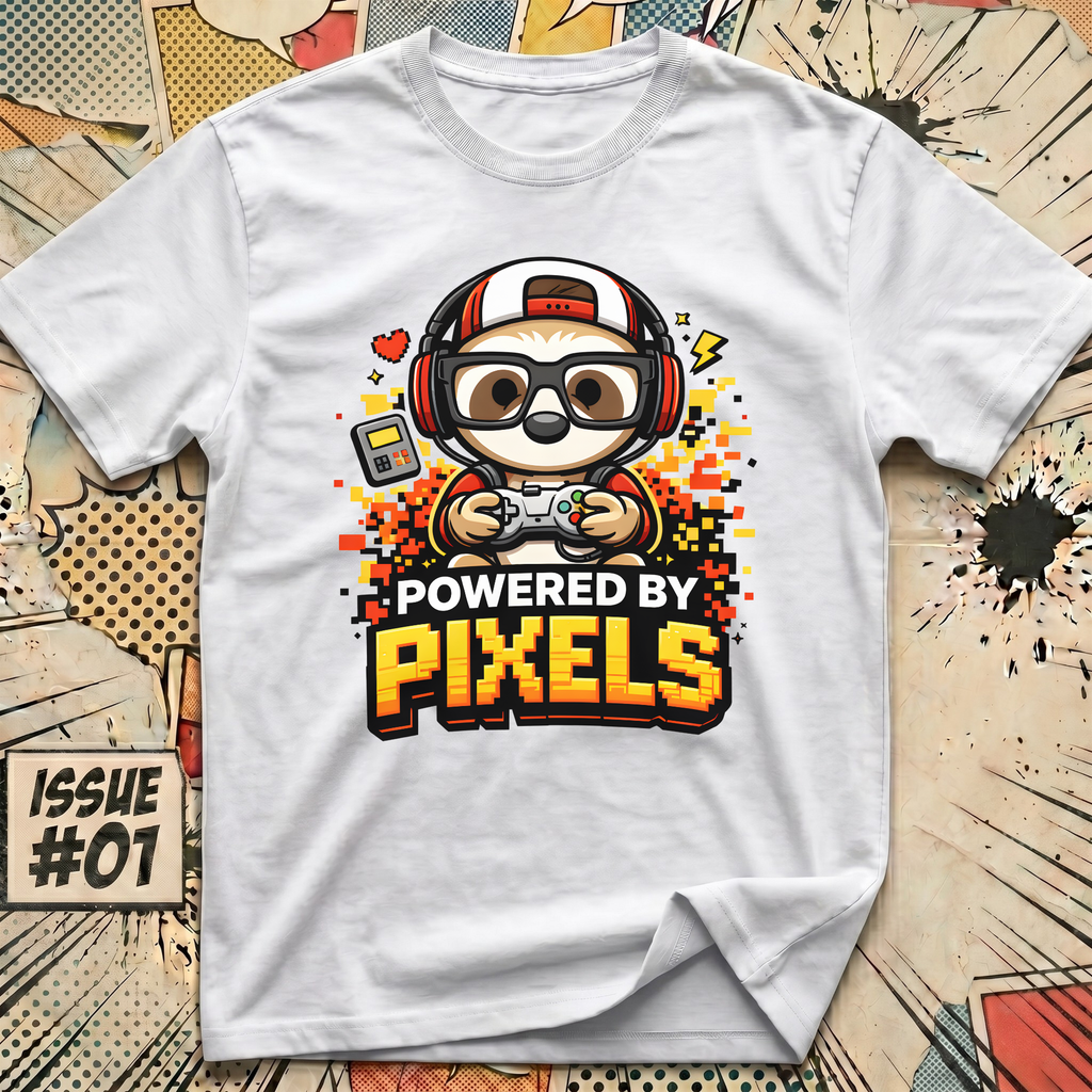 Sloth Powered By Pixels T-Shirt