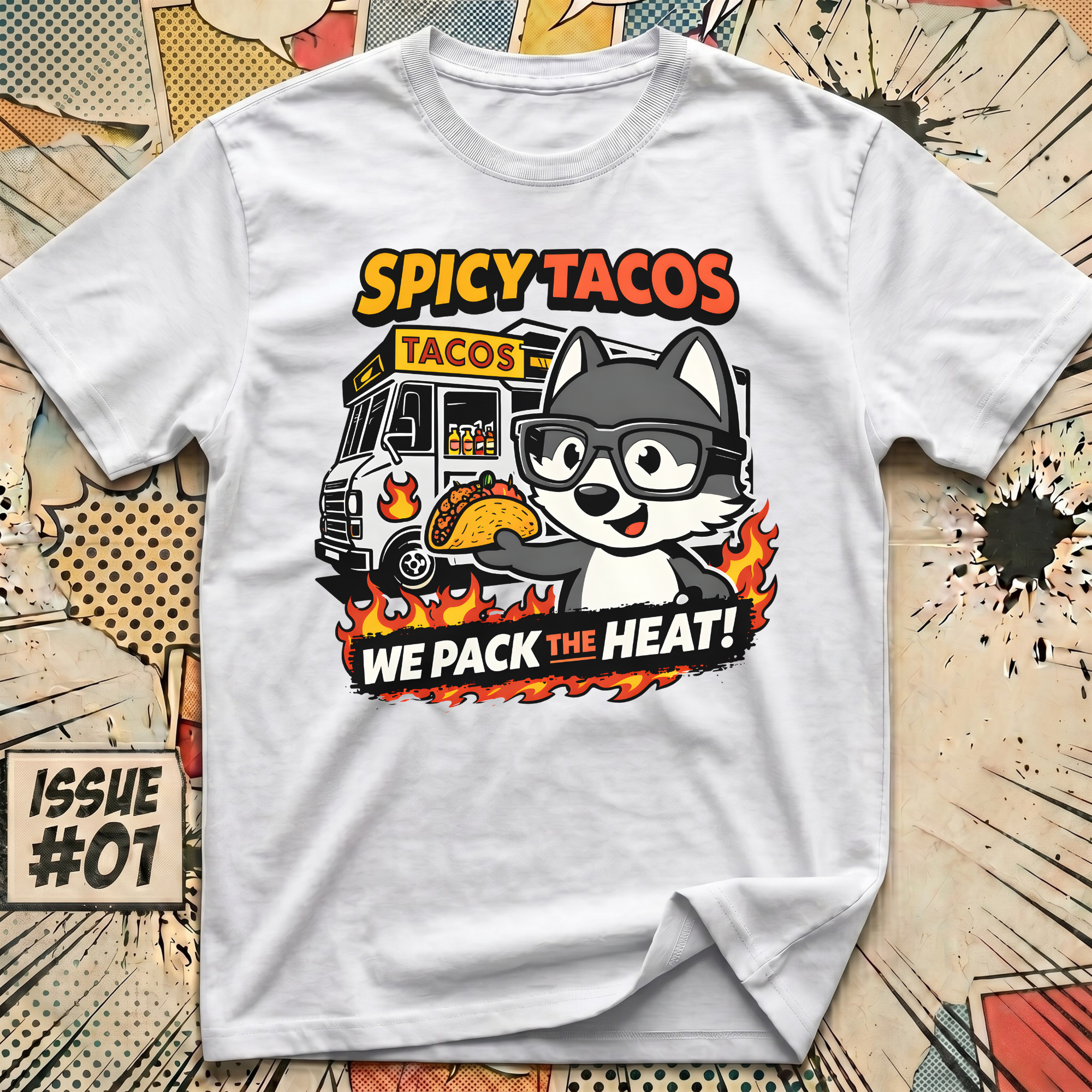 Spicy Tacos - We Pack the Heat! T-Shirt