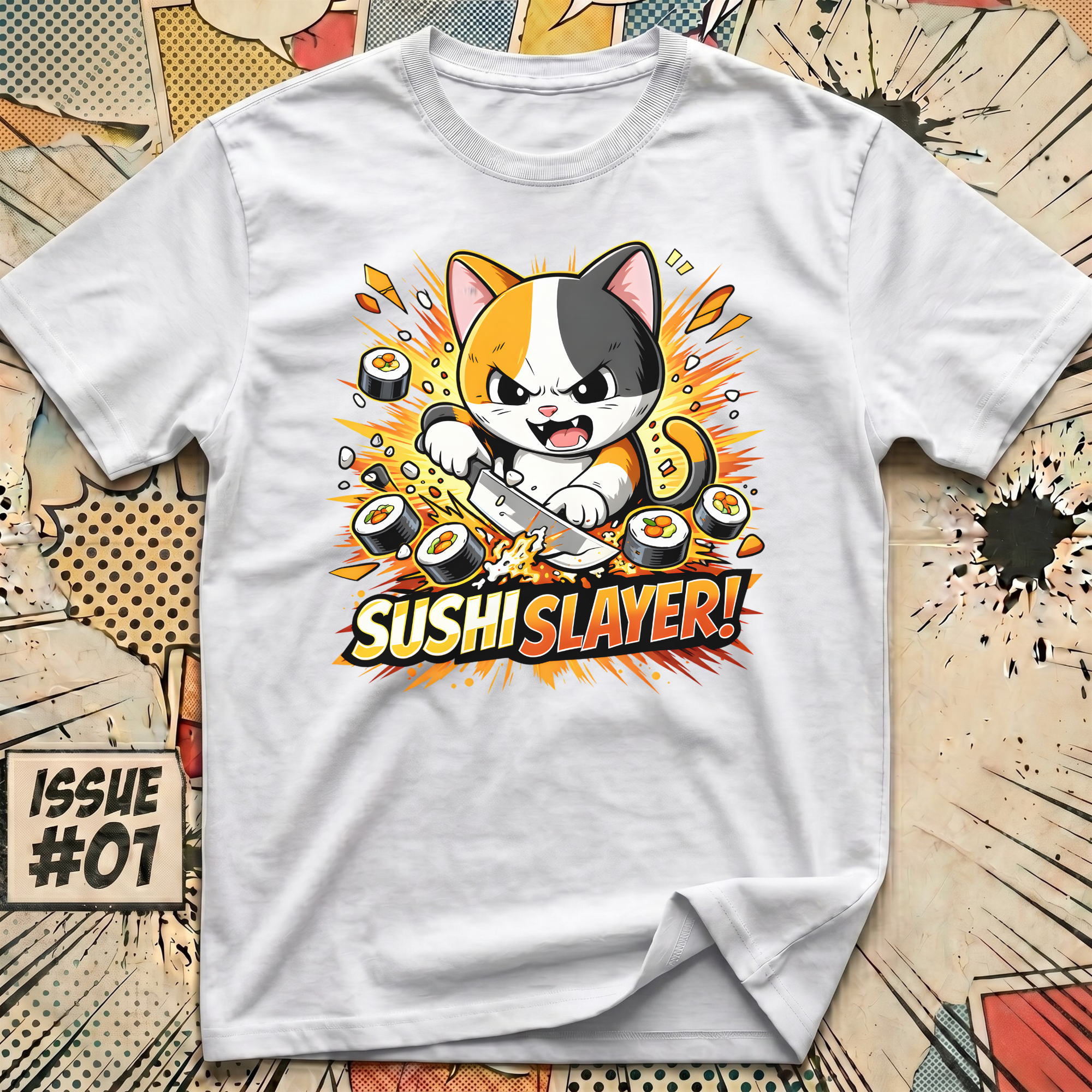 Sushi Slayer Cat T-Shirt