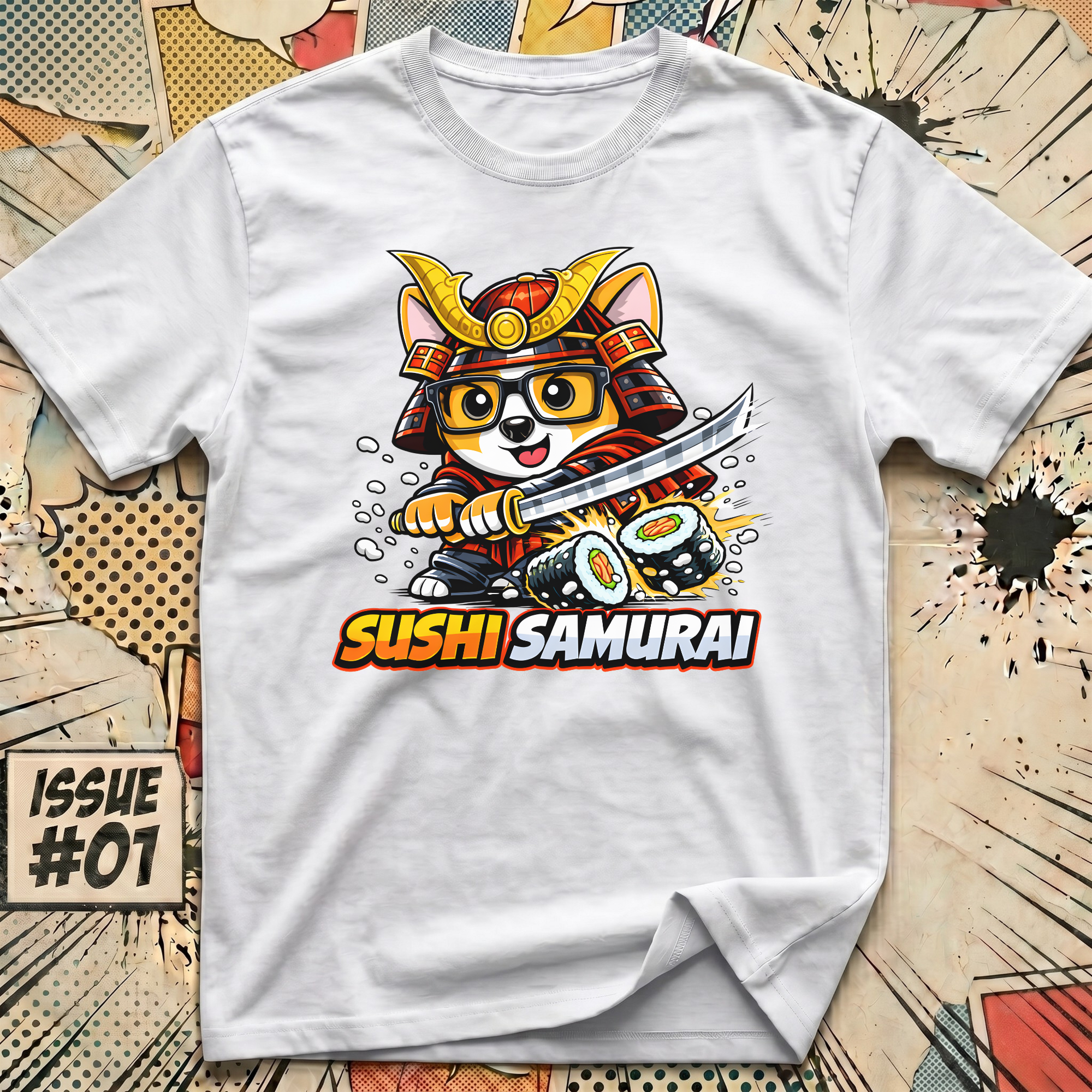 Sushi Samurai Dog T-Shirt