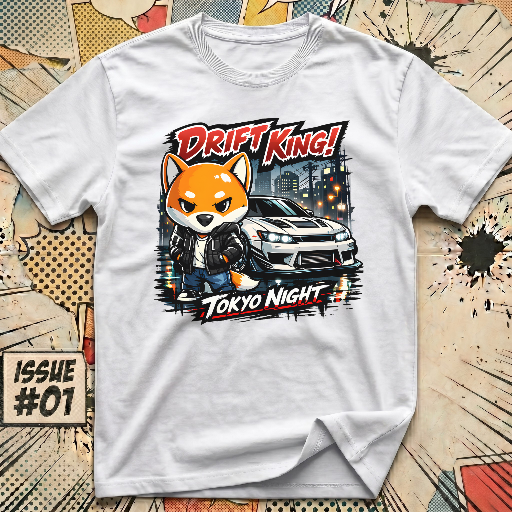 Shiba Drift King! Tokyo Night T-Shirt